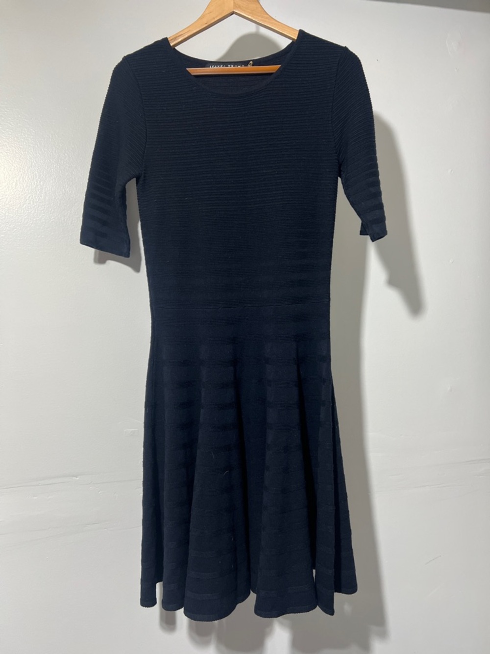 Ivanka Trump Navy Knit Fit & Flare Dress